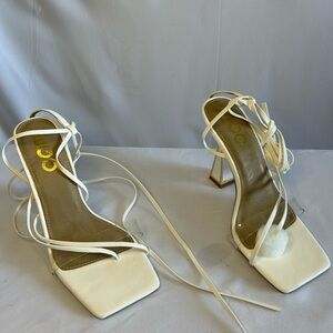 Ego Elegant White Strappy Heels